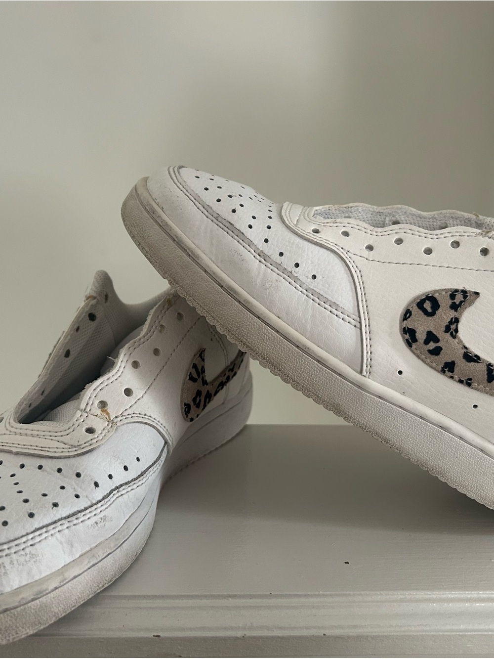Nike White Sneakers Cheetah Print Size 7🔥